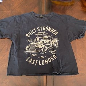 Cropped black truck t shirt kids women’s